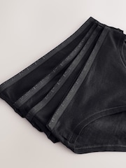 Black High Leg Thong Modal Logo Ultimate Comfort Knickers 4 Pack - Image 9 of 10