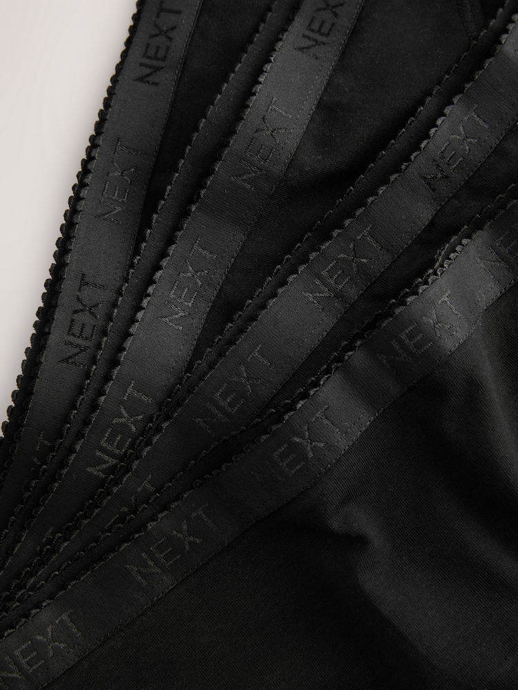 Black Scallop Logo High Leg Logo Knickers 4 Pack - Image 10 of 11