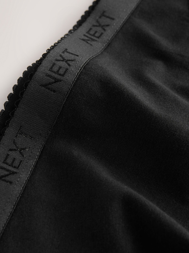Black Scallop Logo High Leg Logo Knickers 4 Pack - Image 11 of 11