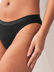 Black Scallop Logo High Leg Logo Knickers 4 Pack - Image 4 of 11