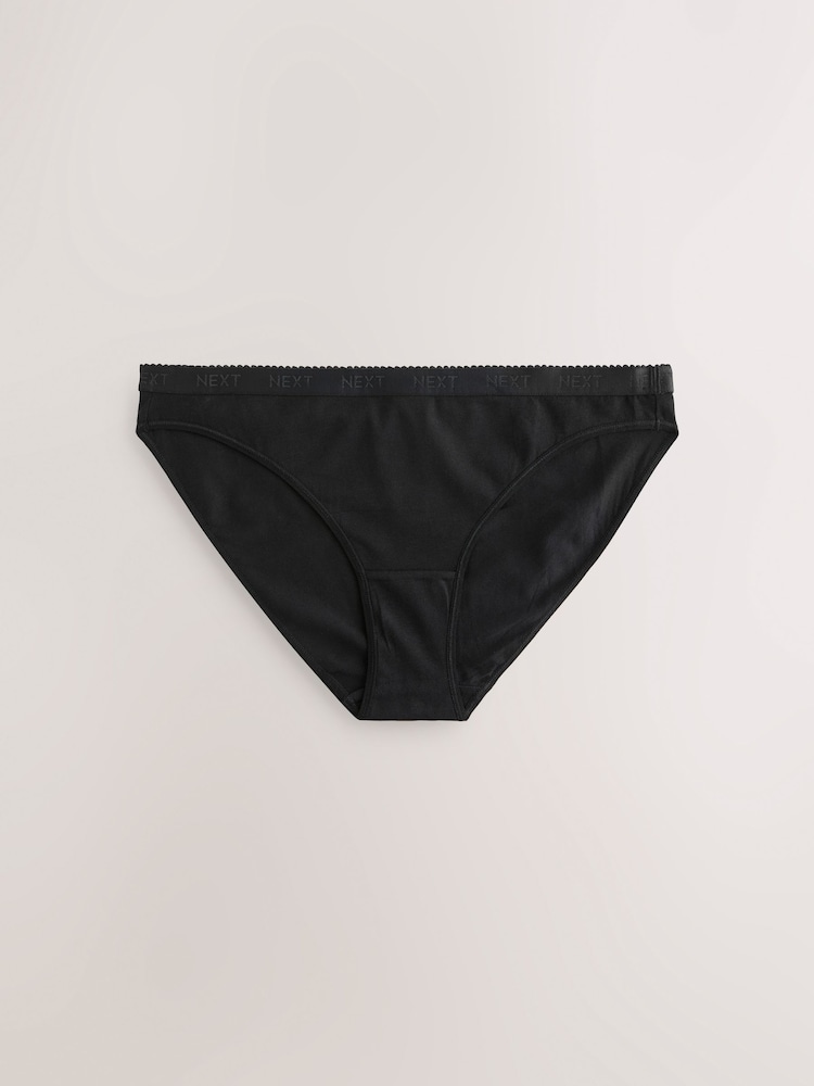 Black Scallop Logo High Leg Logo Knickers 4 Pack - Image 8 of 11