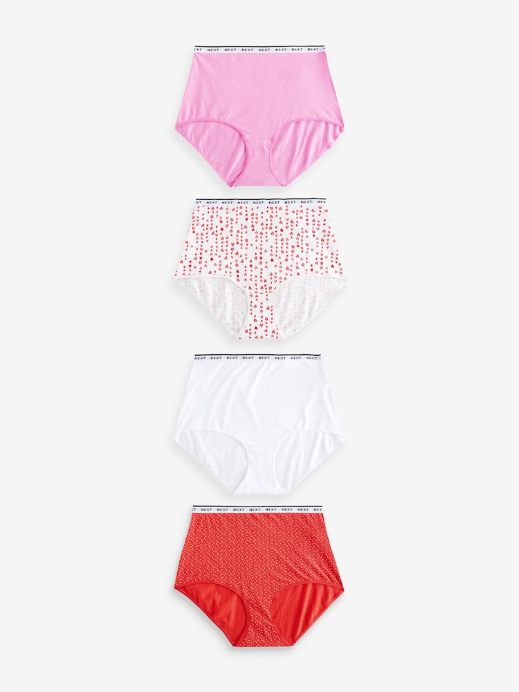 Valentines Full Brief Logo Knickers 4 Pack - Image 1 of 7