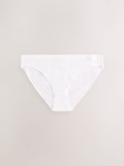 White Scallop Logo High Leg Logo Knickers 4 Pack - Image 3 of 7