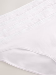 White Scallop Logo High Leg Logo Knickers 4 Pack - Image 7 of 7