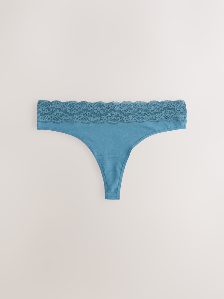 pastel - Culotte en coton et dentelle 7 Pack - Image 6 of 12