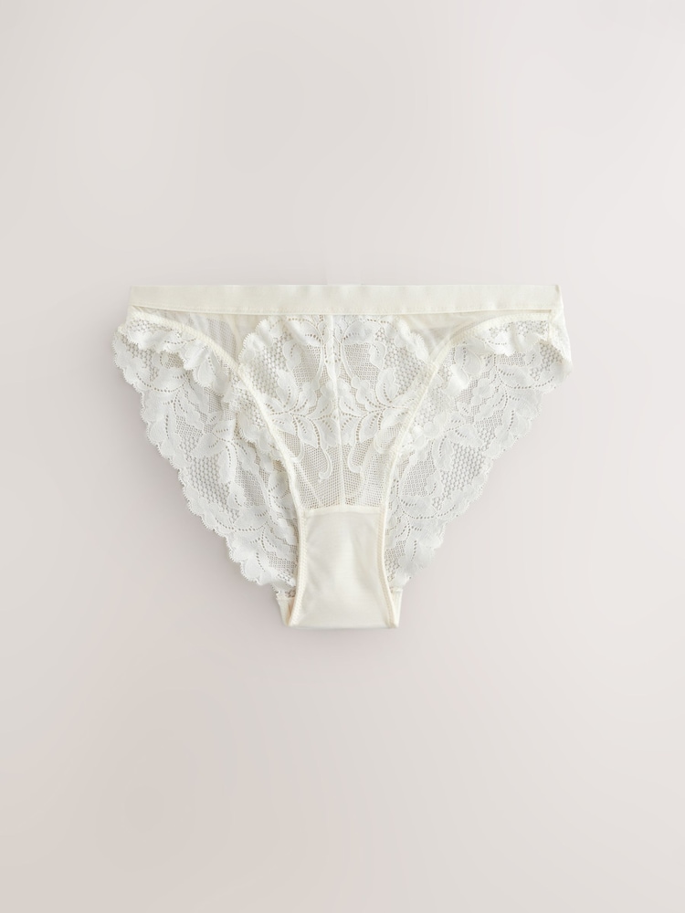 Menthe verte/Lilas/Cream - Lot de 3 slips en dentelle - Image 10 of 13