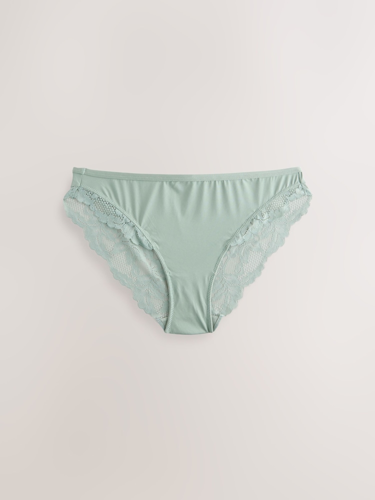uni/imprimé - Lot de 2 culottes à bordure en microfibre et dentelle - Image 10 of 12