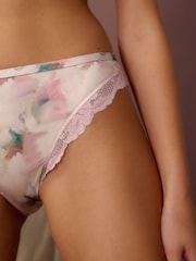 uni/imprimé - Lot de 2 culottes à bordure en microfibre et dentelle - Image 5 de 12