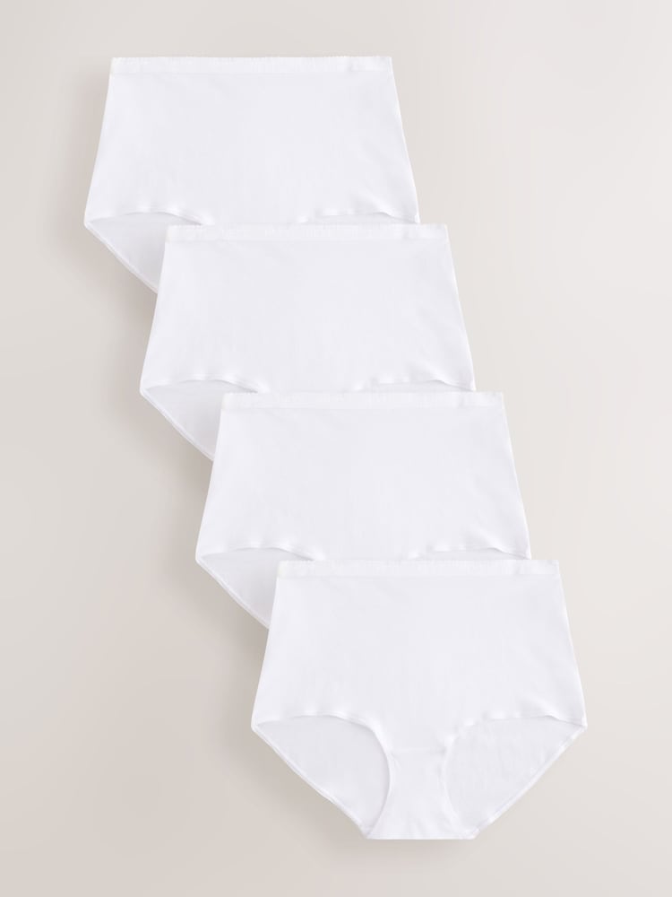 White Logo Full Brief Logo Knickers 4 Pack - Image 1 of 8