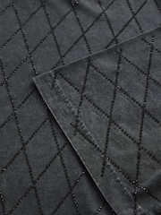 Black 100% Cotton Short Sleeve Washed Embellished Sparkle T-Shirt - Image 8 of 9