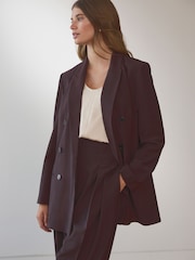Burgundy Red N. Premium Wool Rich Double Breasted Blazer - Image 1 of 4