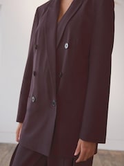 Burgundy Red N. Premium Wool Rich Double Breasted Blazer - Image 4 of 4