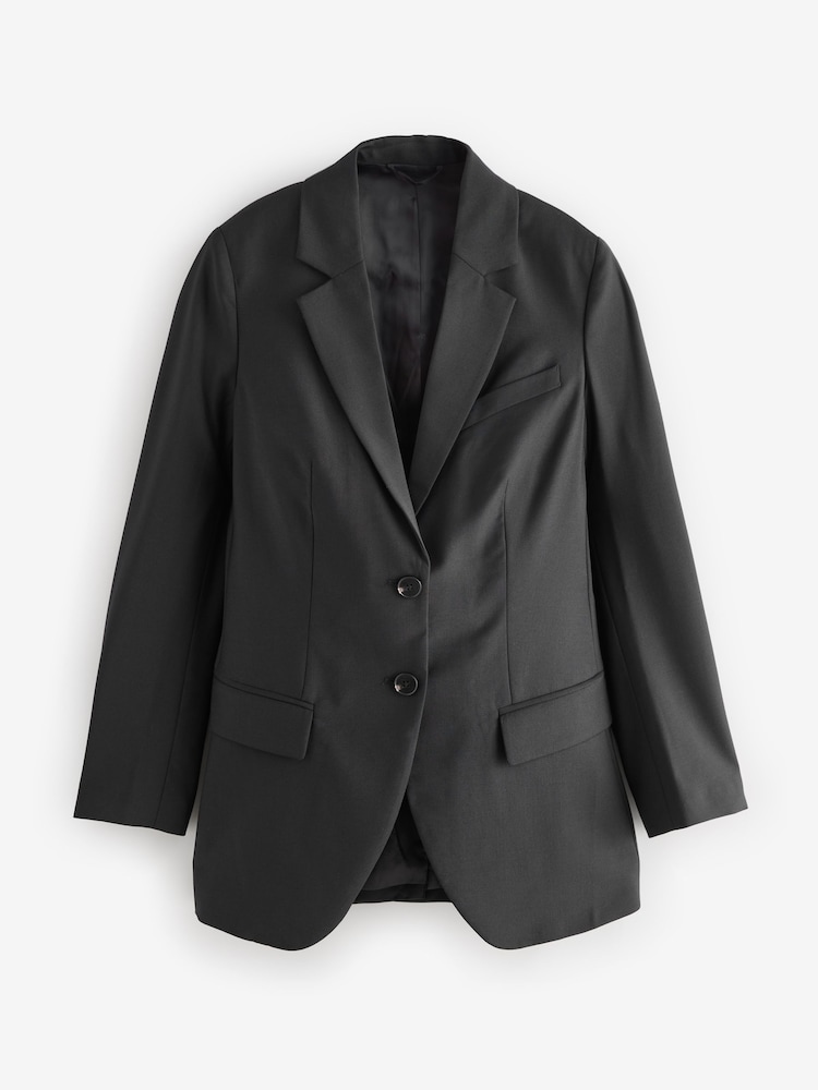 Noir - N. Blazer haut de gamme en laine riche en laine à poitrine unique - Image 5 of 7