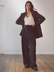 Burgundy Red N. Premium Wool Blend Straight Trousers - Image 1 of 5