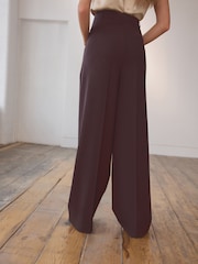 Burgundy Red N. Premium Wool Blend Straight Trousers - Image 4 of 5