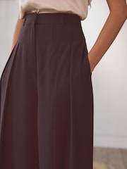 Burgundy Red N. Premium Wool Blend Straight Trousers - Image 5 of 5