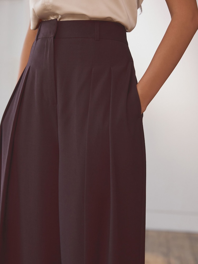 Burgundy Red N. Premium Wool Blend Straight Trousers - Image 5 of 5