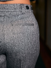 Black/White Premium Herringbone Wool Rich Barrel Trousers - Image 4 of 8