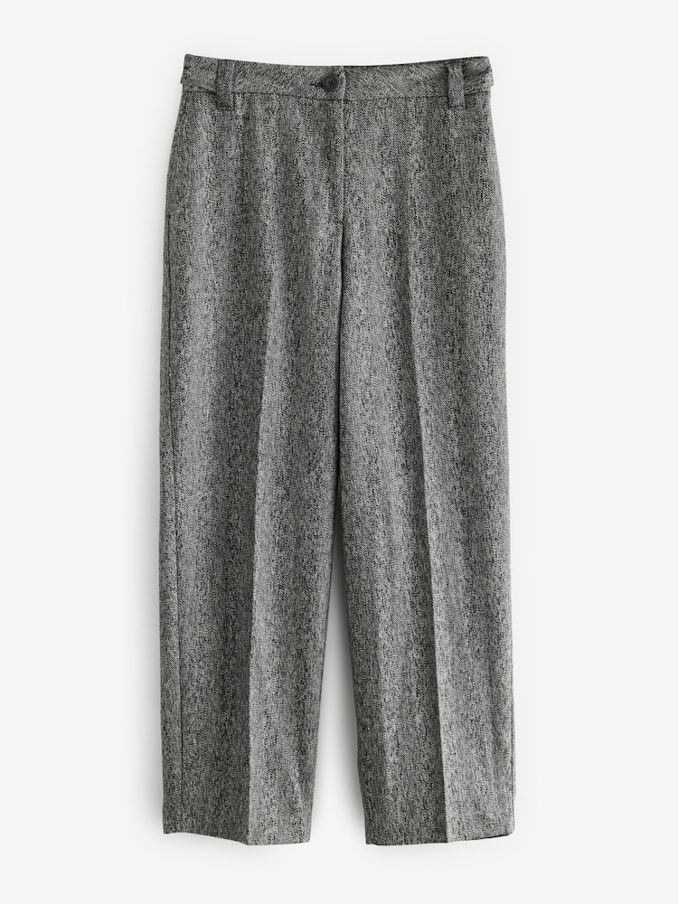 Noir/Blanc - Pantalon Premium à chevrons en laine riche - Image 6 of 8