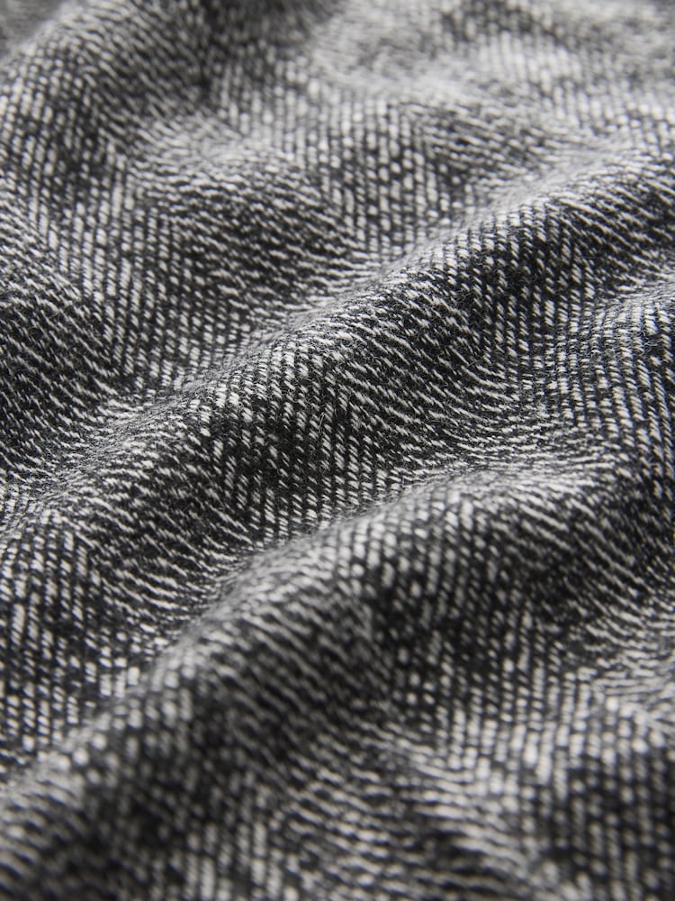 Black/White Premium Herringbone Wool Rich Barrel Trousers - Image 8 of 8
