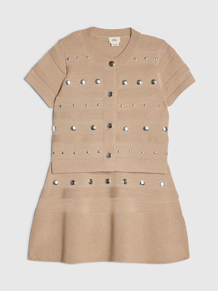 River Island Brown Studded Top & Skirt Set - Image 1 of 5 River Island Brown Studded Top & Skirt Set - Image 1 of 5