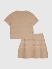 River Island Brown Studded Top & Skirt Set - Image 3 of 5