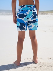 Light Blue Camo Printed Swim Shorts (3-16yrs) - Image 4 of 9