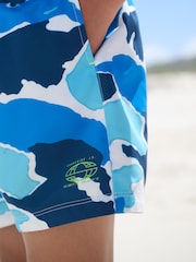 Light Blue Camo Printed Swim Shorts (3-16yrs) - Image 5 of 9