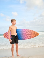 Black Checkerboard Printed Swim Shorts (3-16yrs) - Image 2 of 8