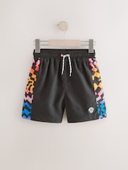 Black Checkerboard Printed Swim Shorts (3-16yrs) - Image 5 of 8