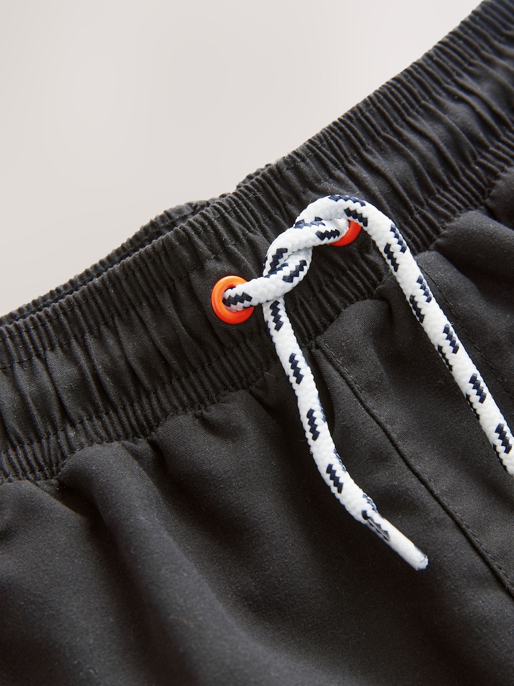Black Checkerboard Printed Swim Shorts (3-16yrs) - Image 8 of 8
