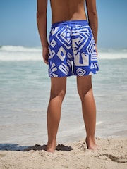 Blue Printed Swim Shorts (3-16yrs) - Image 3 of 8