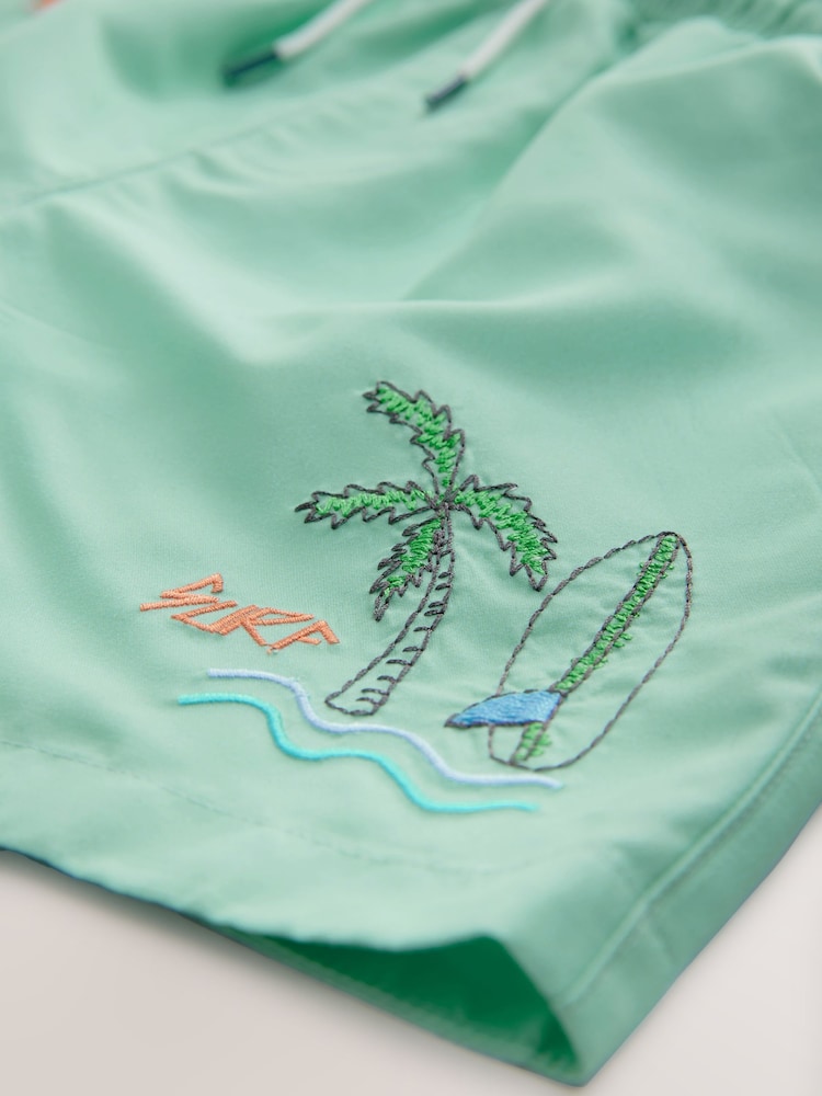 Sage Green Printed Swim Shorts (3-16yrs) - Image 7 of 7
