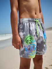 Black/White Graffiti Printed Swim Shorts (3-16yrs) - Image 1 of 9