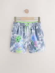 Black/White Graffiti Printed Swim Shorts (3-16yrs) - Image 6 of 9