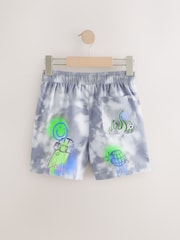 Black/White Graffiti Printed Swim Shorts (3-16yrs) - Image 7 of 9