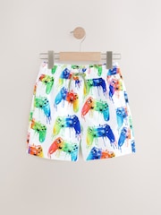 White Gamer Printed Swim Shorts (3-16yrs) - Image 4 of 7