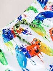 White Gamer Printed Swim Shorts (3-16yrs) - Image 6 of 7