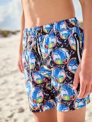 Blue Football Printed Swim Shorts (3-16yrs) - Image 1 of 8