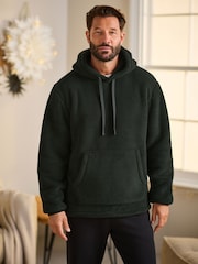 Green Fleece Borg Overhead Hoodie - Image 1 of 1