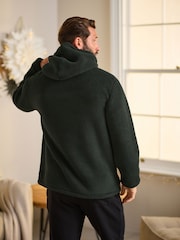 Green Fleece Borg Overhead Hoodie - Image 4 of 11