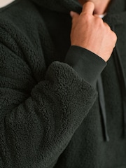 Green Fleece Borg Overhead Hoodie - Image 5 of 11