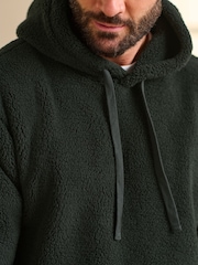 Green Fleece Borg Overhead Hoodie - Image 6 of 11