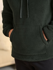 Green Fleece Borg Overhead Hoodie - Image 7 of 11
