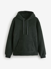 Green Fleece Borg Overhead Hoodie - Image 8 of 11