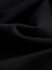 Black Rochelle Racer Satin Jersey Mix Puffball Mini Dress - Image 6 of 9