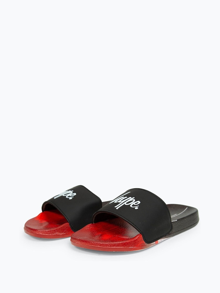 Hype. Boys Multi Red Drips Script Sliders - Image 3 of 4