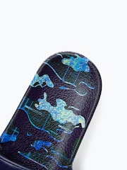 Hype. Boys Overlay Camo Script Multi Black Sliders - Image 3 of 7