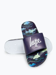 Hype. Boys Overlay Camo Script Multi Black Sliders - Image 5 of 7