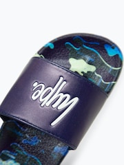 Hype. Boys Overlay Camo Script Multi Black Sliders - Image 7 of 7